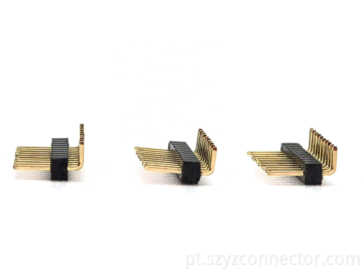 Ângulo direito h da única fileira do conector do encabeçamento do pino do passo de 1.0mm: 1.0mm 1*10p 1.0mm Pitch Pin Header Connector Single Row Right Angle H:1.0mm 1*10P